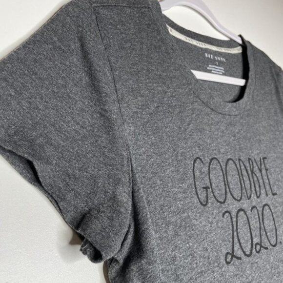 Rae Dunn Womens Top Size L Gray Short Sleeve Pullover T-Shirt Unlined Casual - Picture 8 of 9